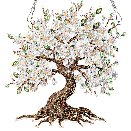 Tree 2D Flat DIY Acrylic Diamond Painting Pendant Kits Home Wall Window Decor