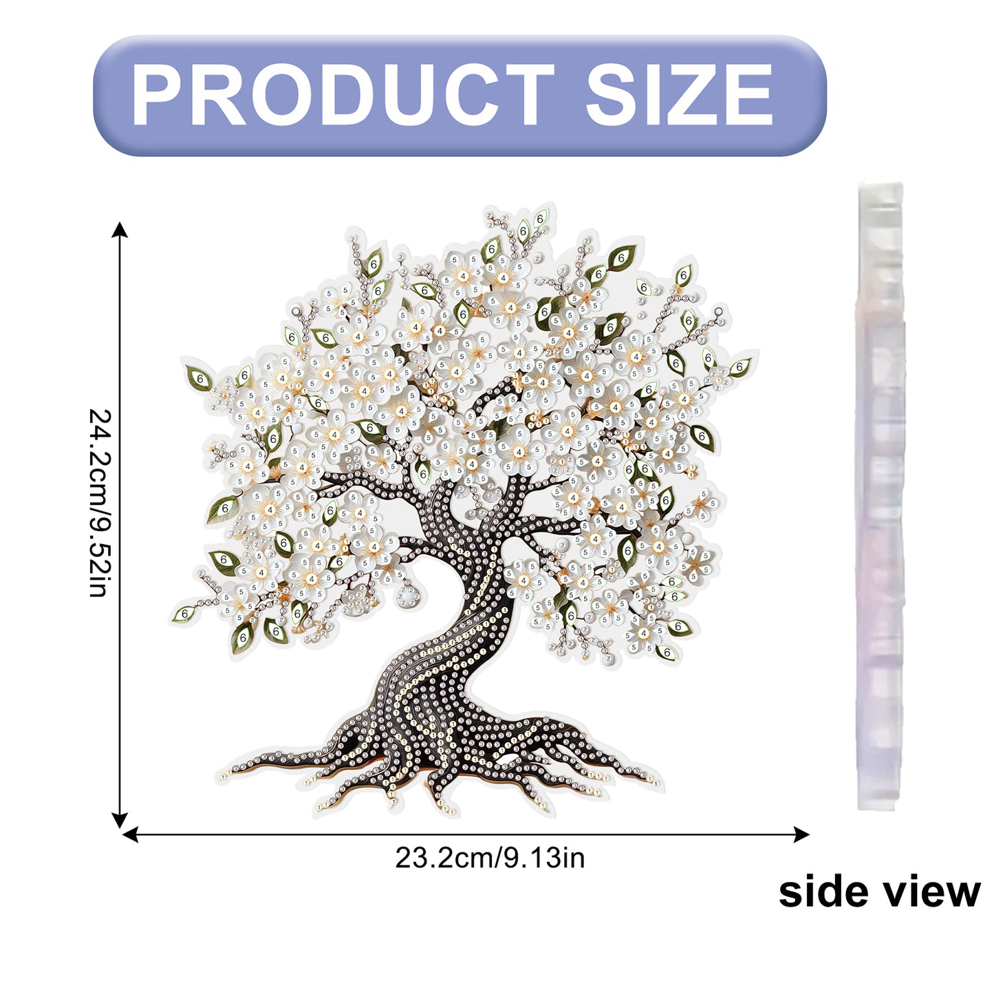 Tree 2D Flat DIY Acrylic Diamond Painting Pendant Kits Home Wall Window Decor