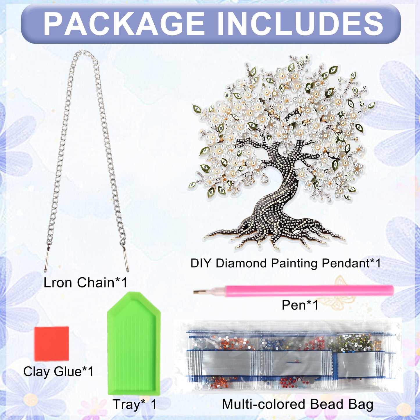 Tree 2D Flat DIY Acrylic Diamond Painting Pendant Kits Home Wall Window Decor
