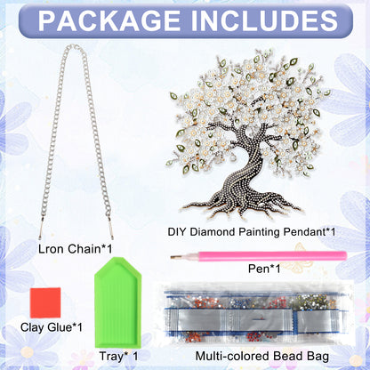 Tree 2D Flat DIY Acrylic Diamond Painting Pendant Kits Home Wall Window Decor
