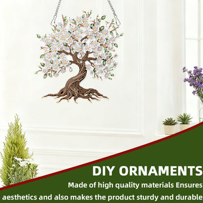 Tree 2D Flat DIY Acrylic Diamond Painting Pendant Kits Home Wall Window Decor