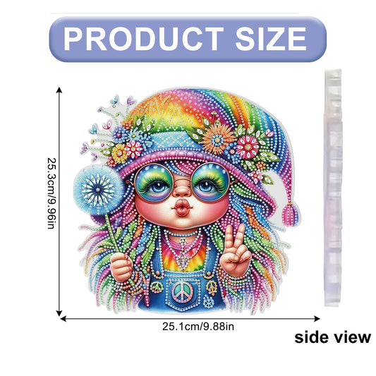 Dwarf 2D Flat DIY Acrylic Diamond Painting Pendant Kits Home Wall Window Decor