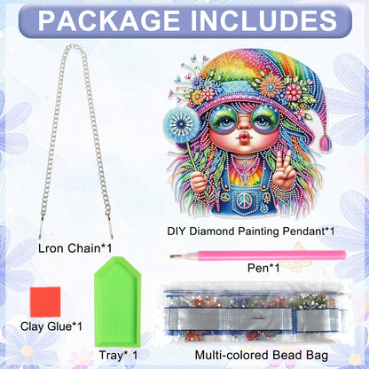 Dwarf 2D Flat DIY Acrylic Diamond Painting Pendant Kits Home Wall Window Decor