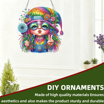 Dwarf 2D Flat DIY Acrylic Diamond Painting Pendant Kits Home Wall Window Decor