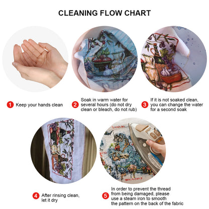 Cherry Goblin Canvas Tote Bag Embroidery Kit 11CT Print 40*40cm for Beginner