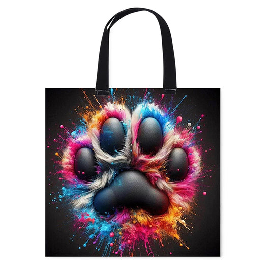 Colorful Cat Paws Canvas Tote Bag Embroidery Kit 11CT Print 40*40cm for Beginner