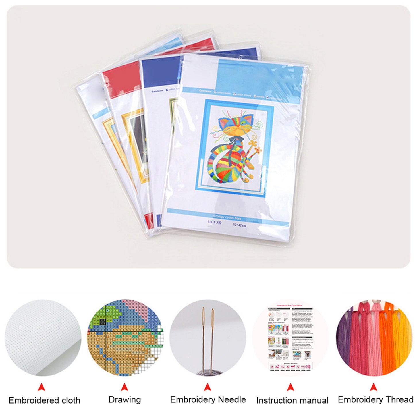 Christmas Snowman Canvas Tote Bag Cross Stitch Set for Beginners 11CT 40x40cm