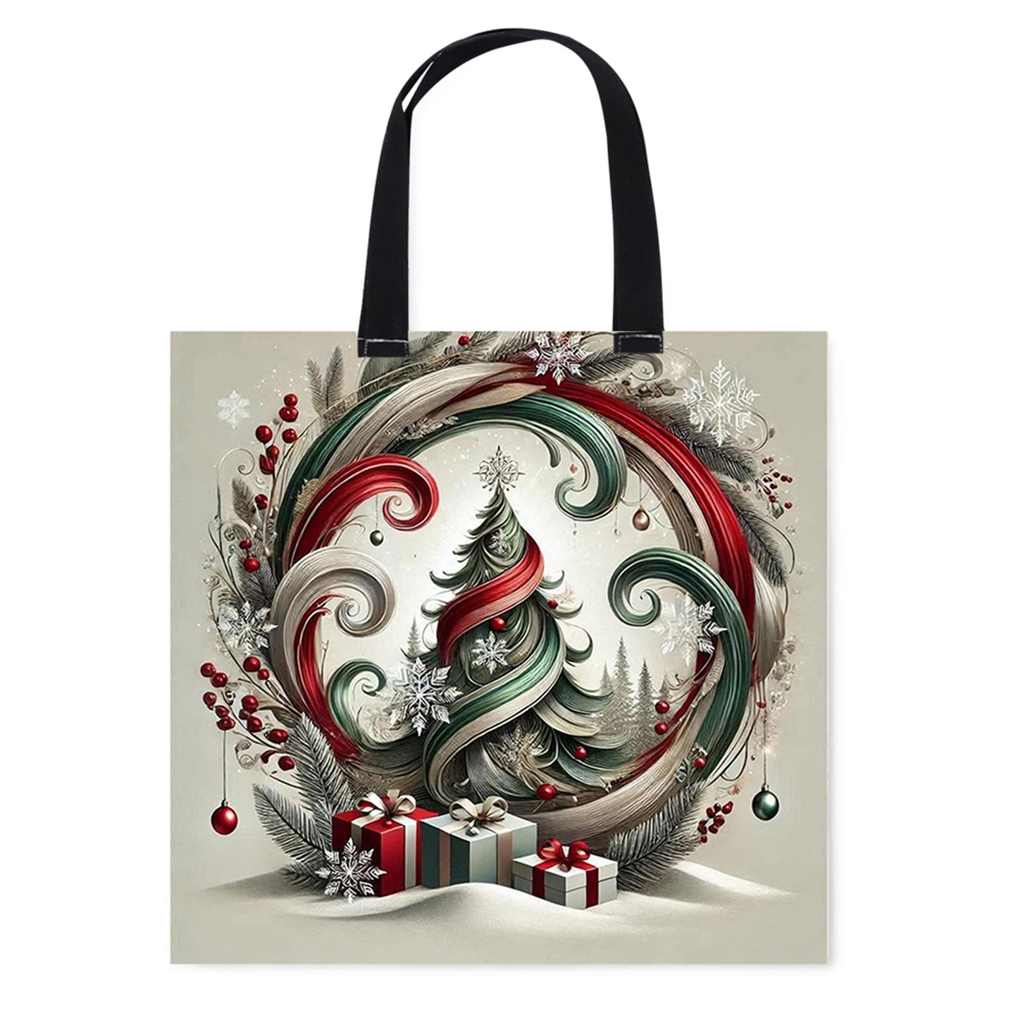 Christmas Tree Canvas Tote Bag Cross Stitch Set for Beginners Adult 11CT 40x40cm