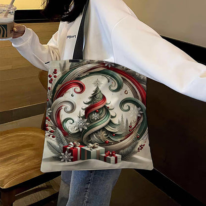 Christmas Tree Canvas Tote Bag Cross Stitch Set for Beginners Adult 11CT 40x40cm