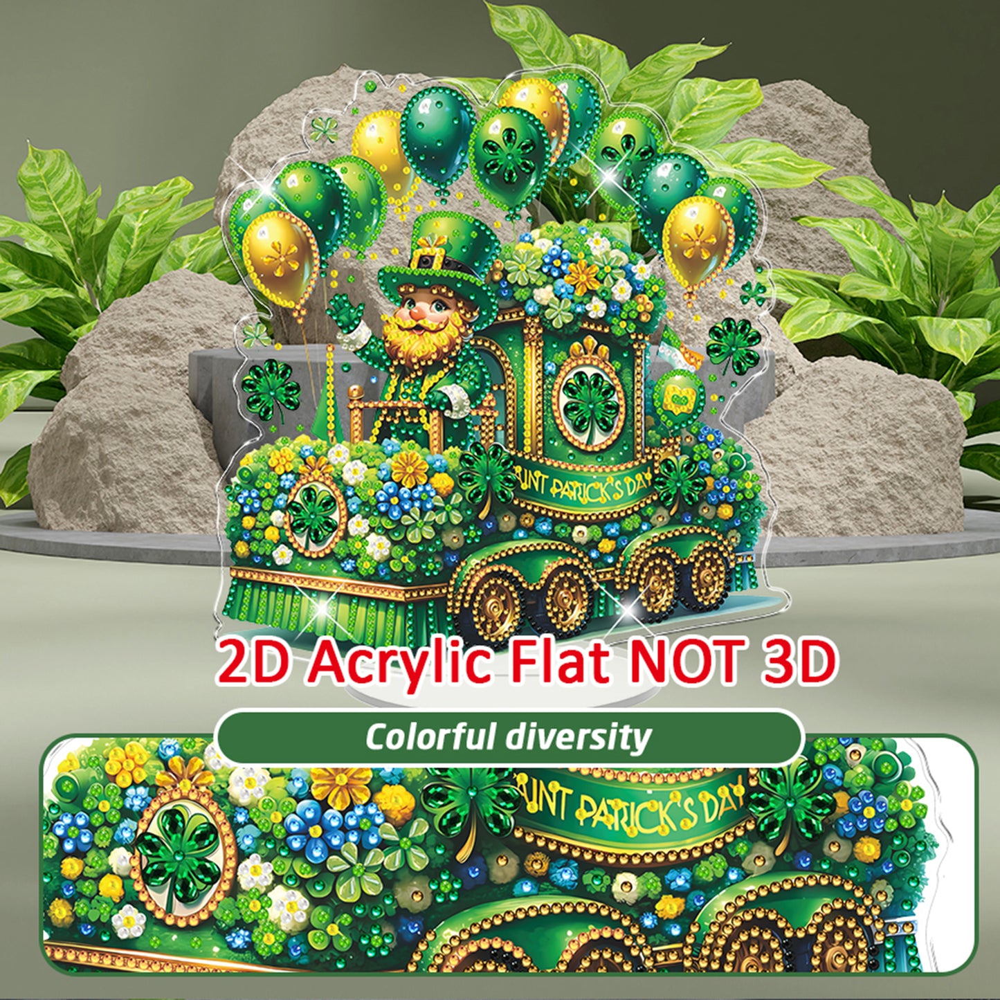 Dwarf DIY 2D Flat Acrylic Diamond Painting Art Tabletop Ornaments Kit Home Decor