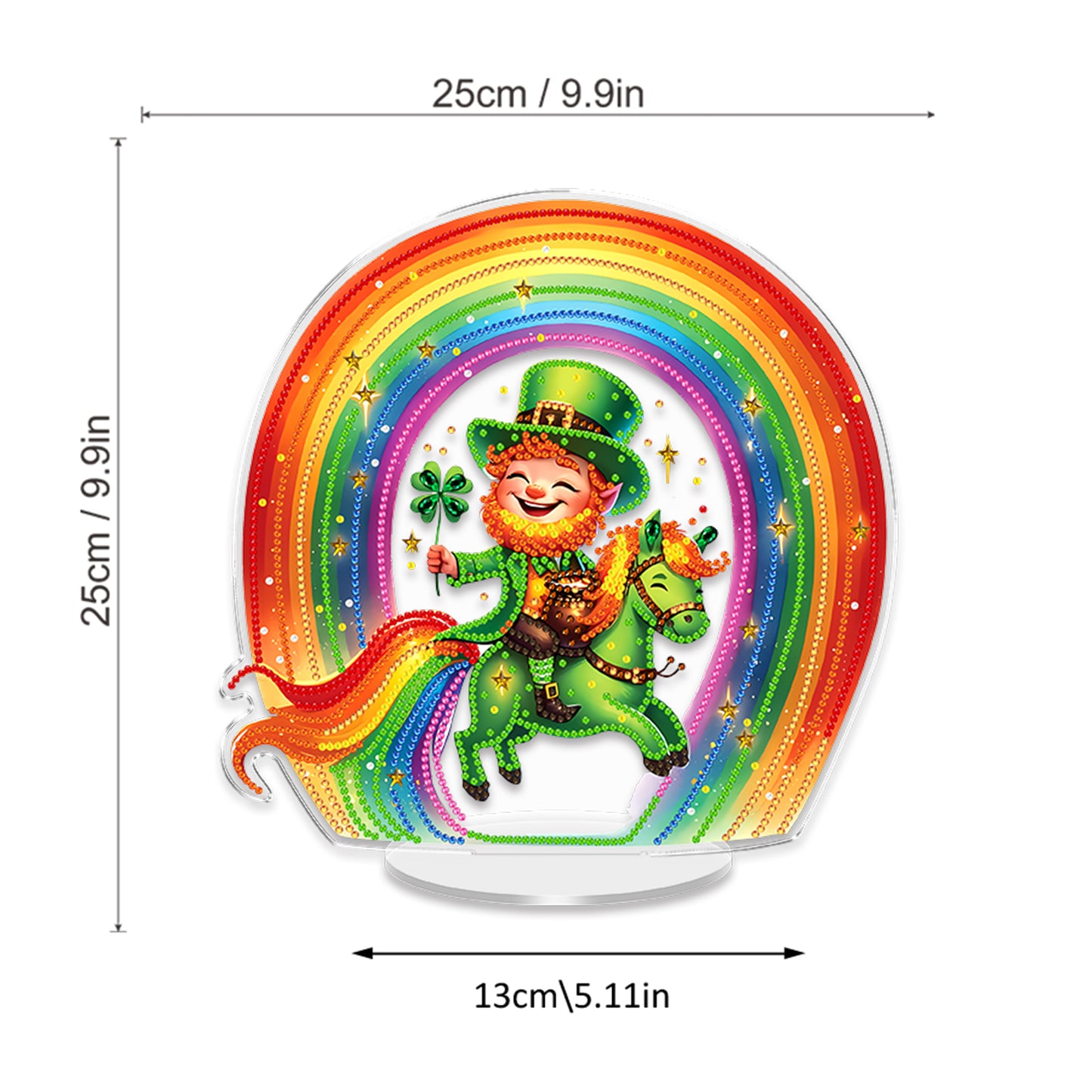 Rainbow DIY 2D Flat Acrylic Diamond Painting Art Tabletop Ornaments Home Decor