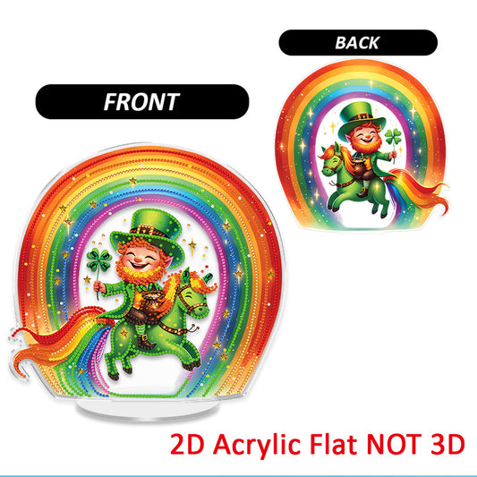 Rainbow DIY 2D Flat Acrylic Diamond Painting Art Tabletop Ornaments Home Decor