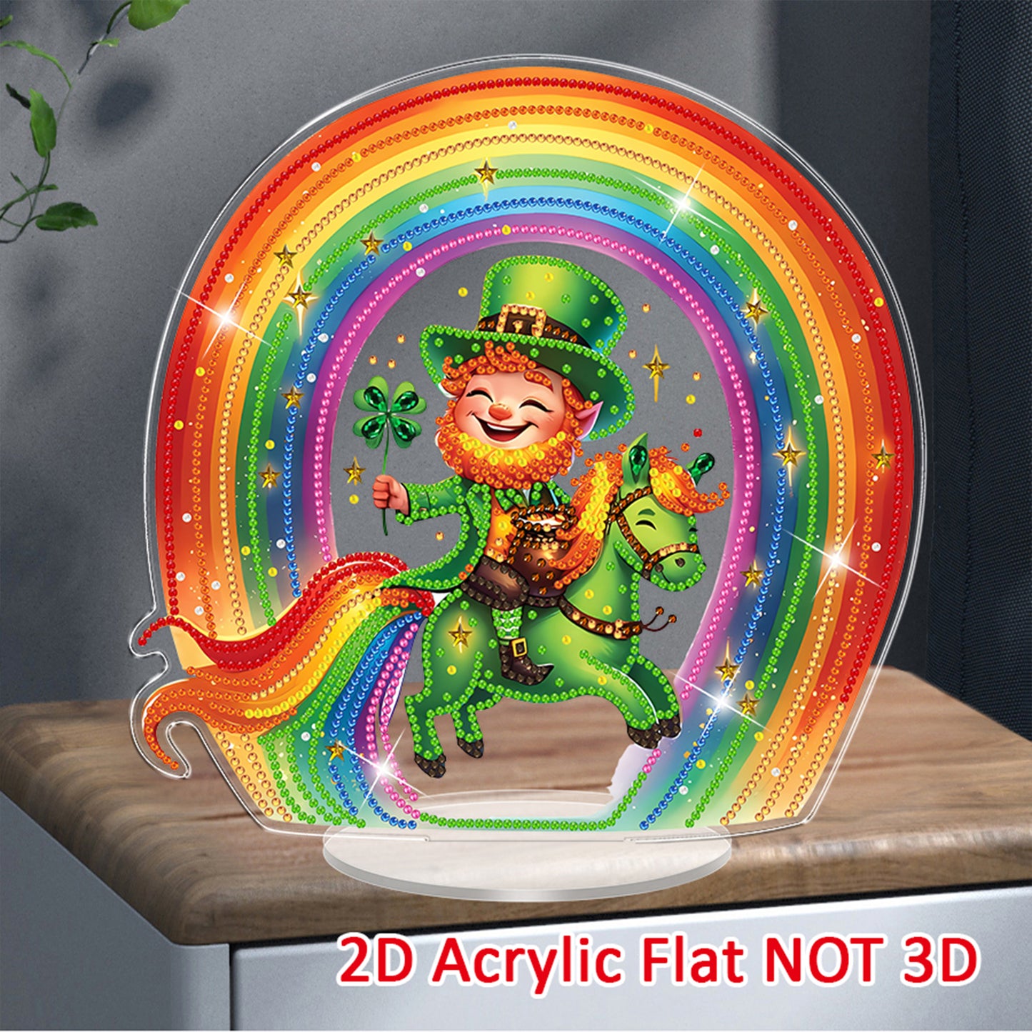 Rainbow DIY 2D Flat Acrylic Diamond Painting Art Tabletop Ornaments Home Decor