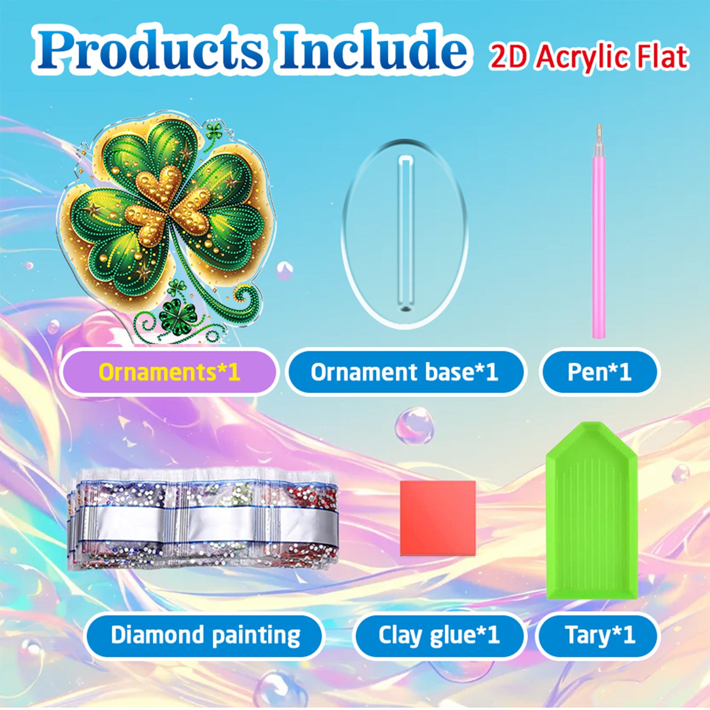 Plants DIY 2D Flat Acrylic Diamond Painting Art Tabletop Ornament for Home Decor