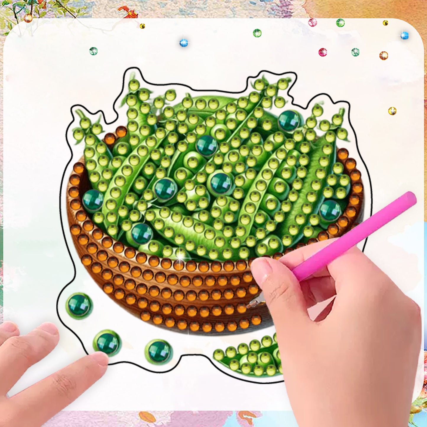 15pcs Vegetable 2D Acrylic DIY Diamond Art Fridge Magnet Kit for Home Car Decor