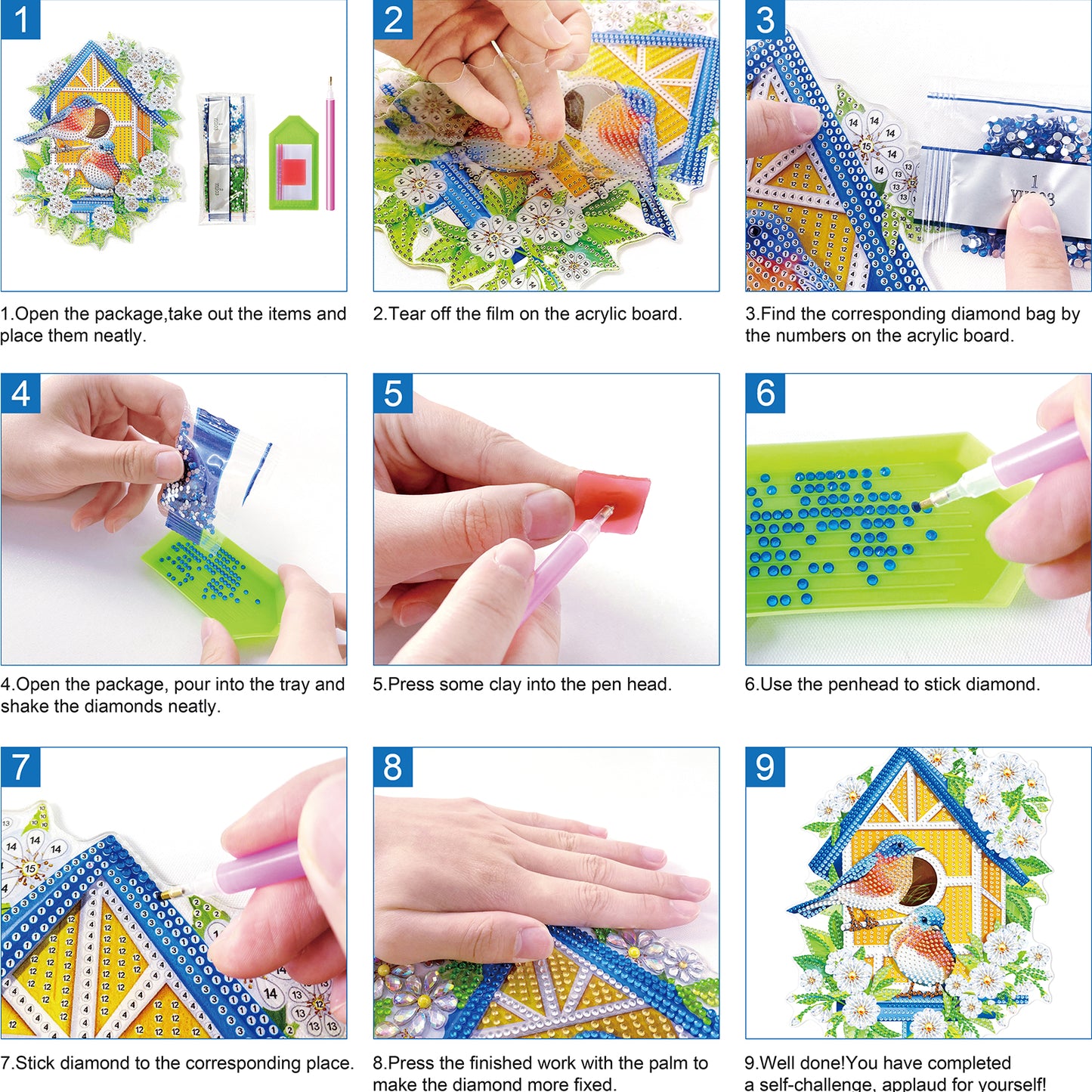 15pcs Vegetable 2D Acrylic DIY Diamond Art Fridge Magnet Kit for Home Car Decor