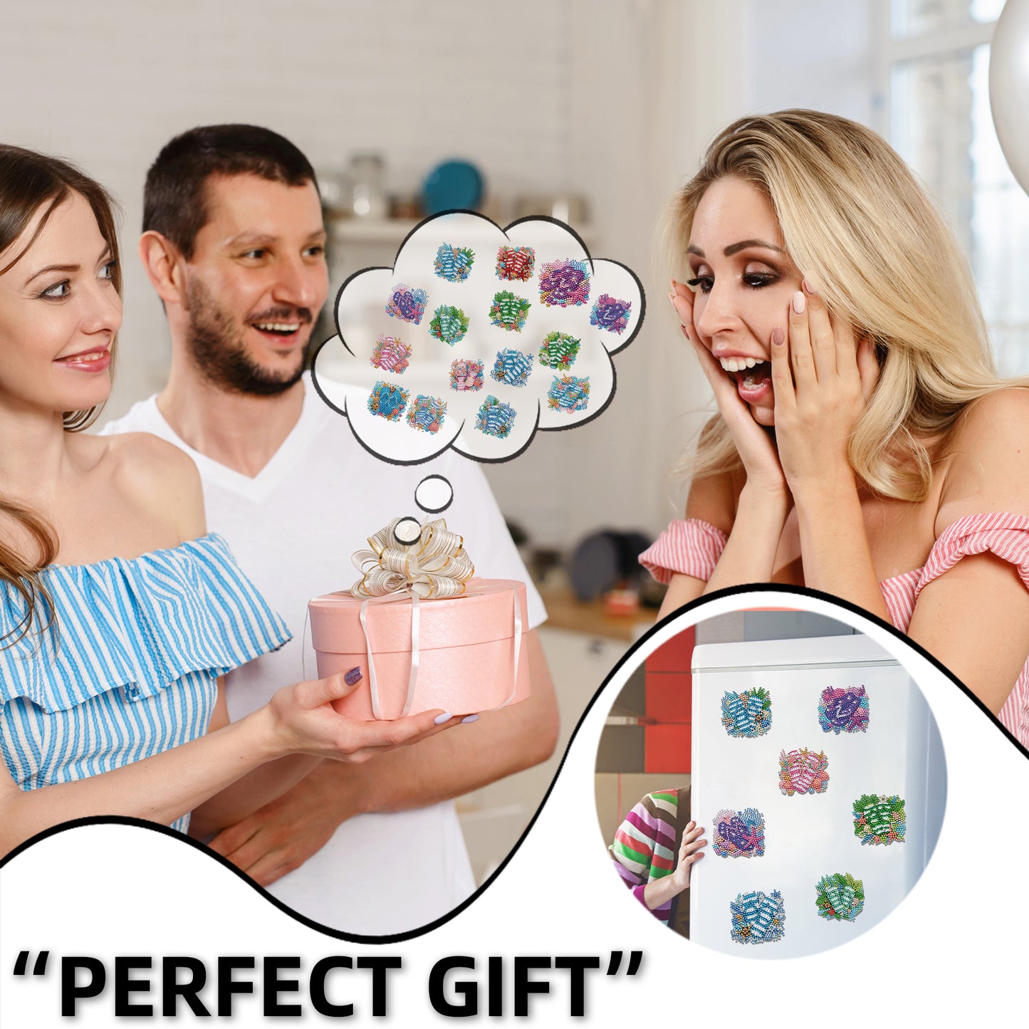 15pcs Slipper 2D Acrylic DIY Diamond Art Fridge Magnet Kit for Home Car Decor