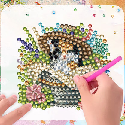15pcs Cat 2D Acrylic DIY Diamond Art Fridge Magnet Kit for Home Car Decor
