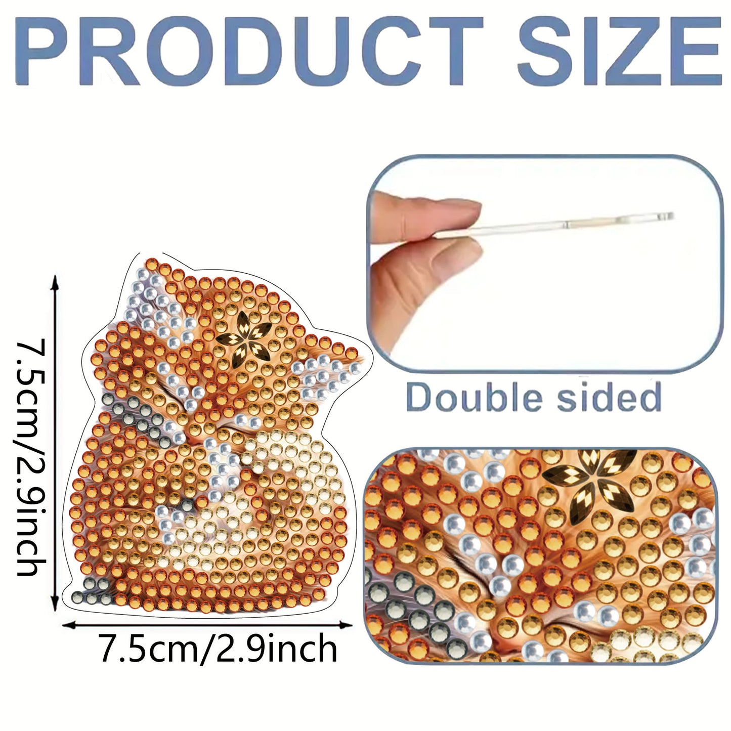 15pcs Kitten 2D Acrylic DIY Diamond Art Fridge Magnet Kit for Home Car Decor
