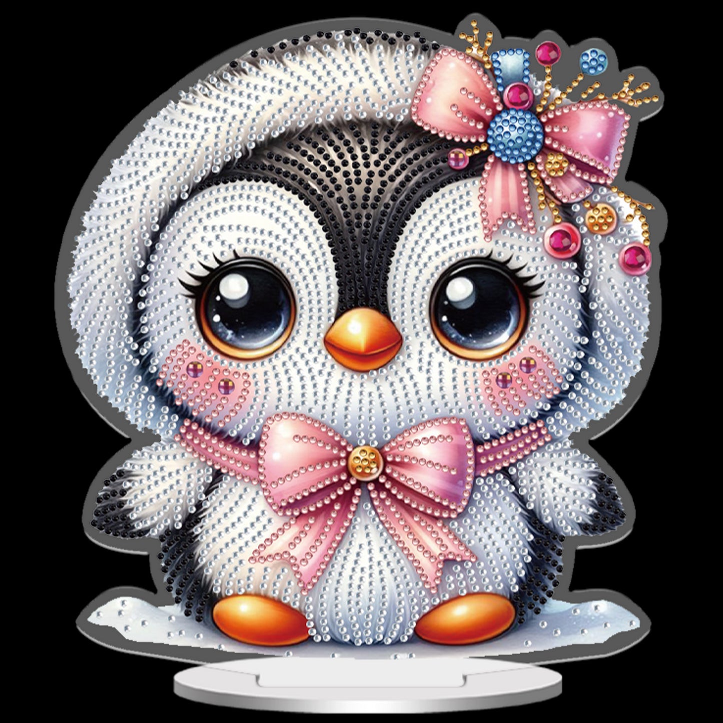 2D Flat Penguin DIY Diamond Painting Tabletop Ornaments Kit for Home Decor Gift