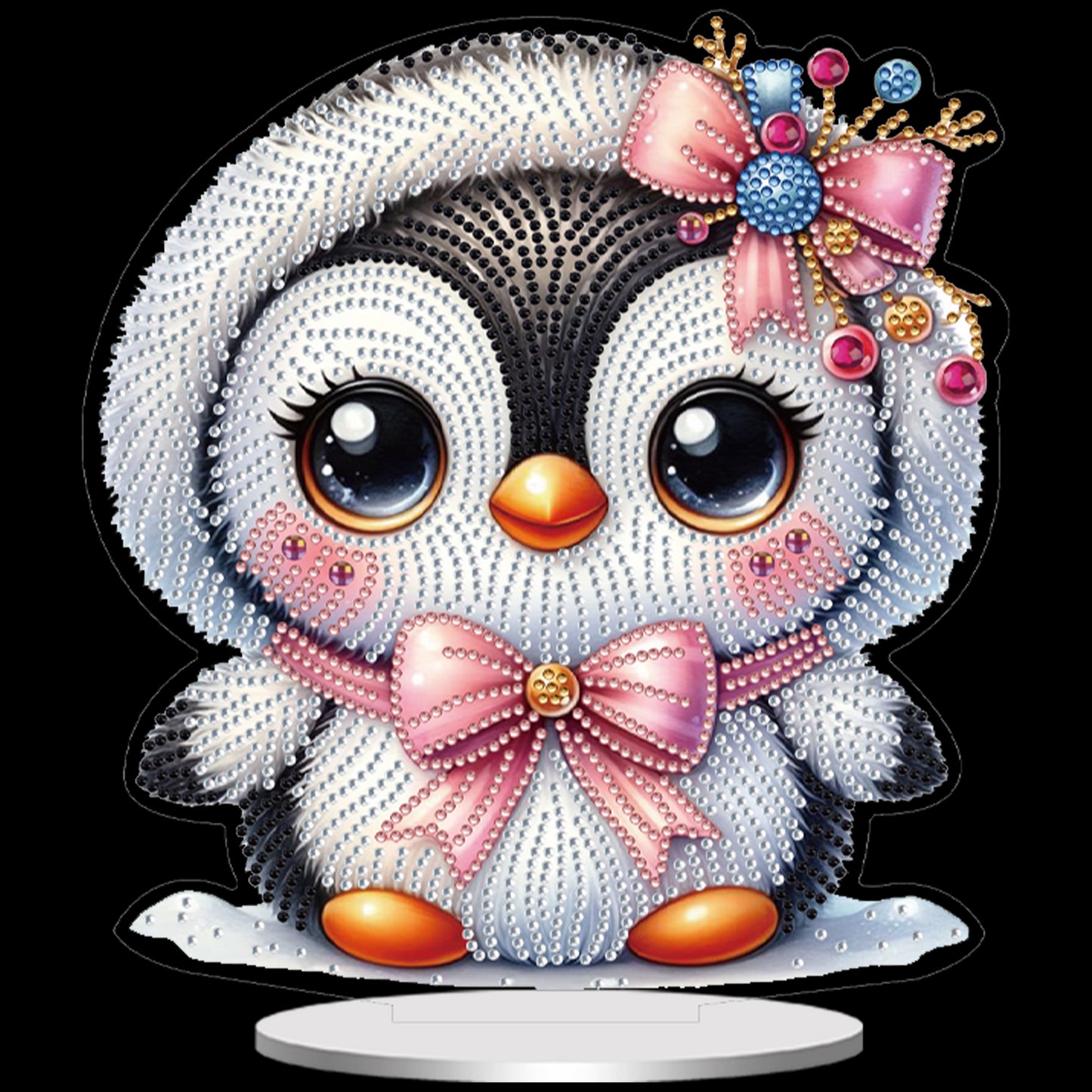 2D Flat Penguin DIY Diamond Painting Tabletop Ornaments Kit for Home Decor Gift