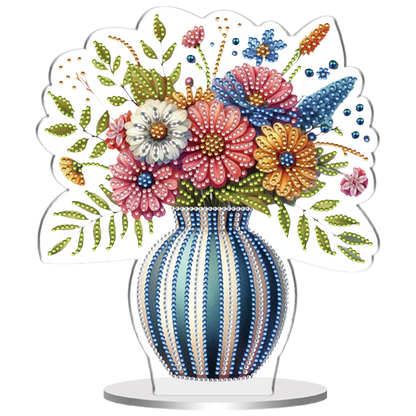 2D Flat Bouquet DIY Diamond Painting Tabletop Ornaments Kit for Home Decor Gift