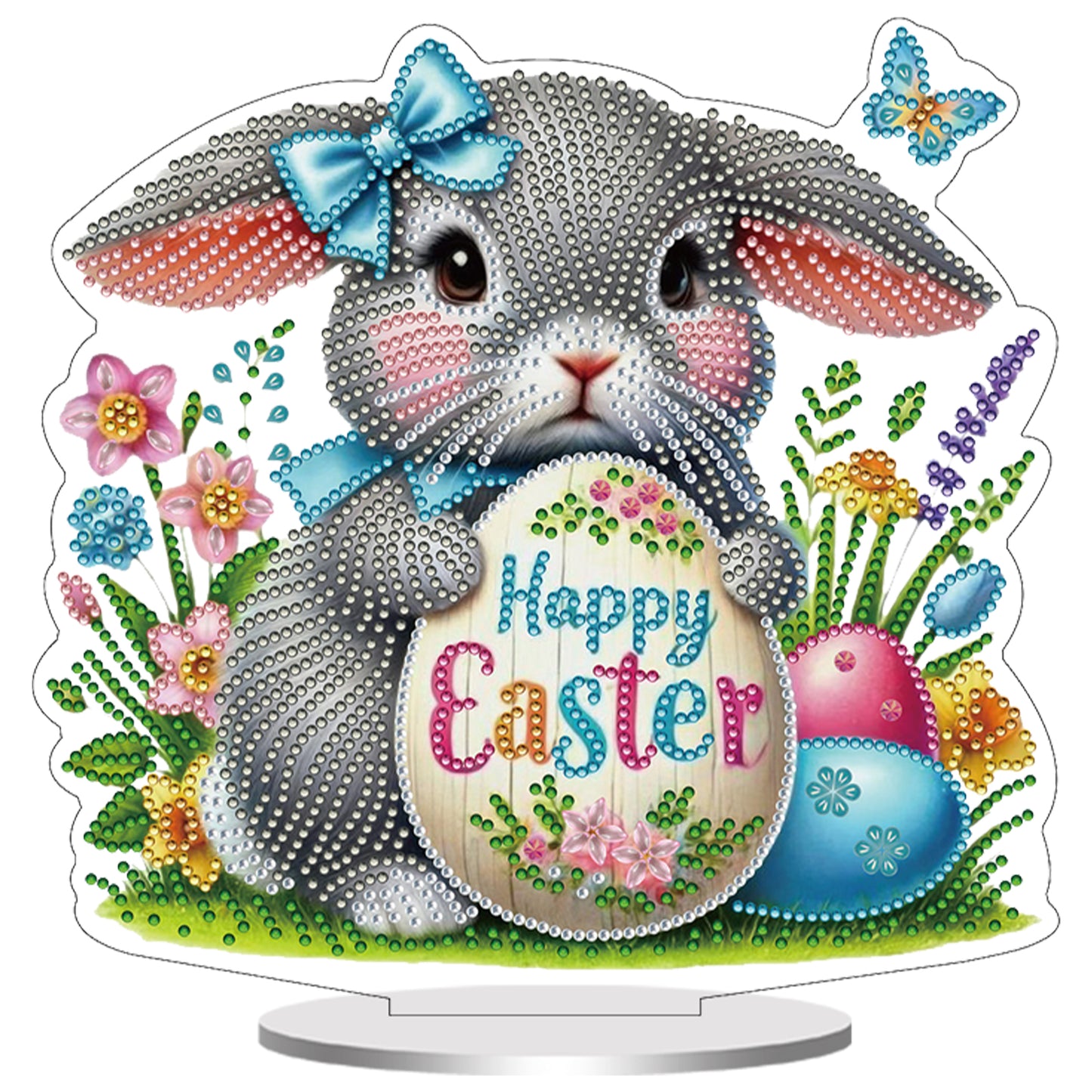 2D Flat Easter DIY Diamond Painting Tabletop Ornaments Kit for Home Decor Gift