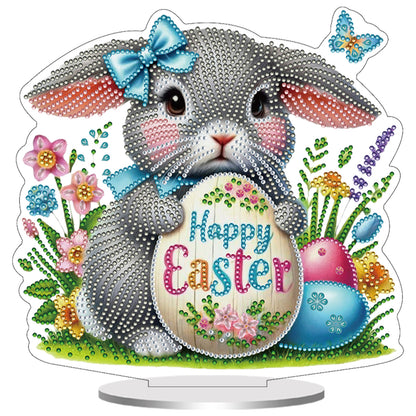 2D Flat Easter DIY Diamond Painting Tabletop Ornaments Kit for Home Decor Gift