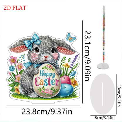 2D Flat Easter DIY Diamond Painting Tabletop Ornaments Kit for Home Decor Gift
