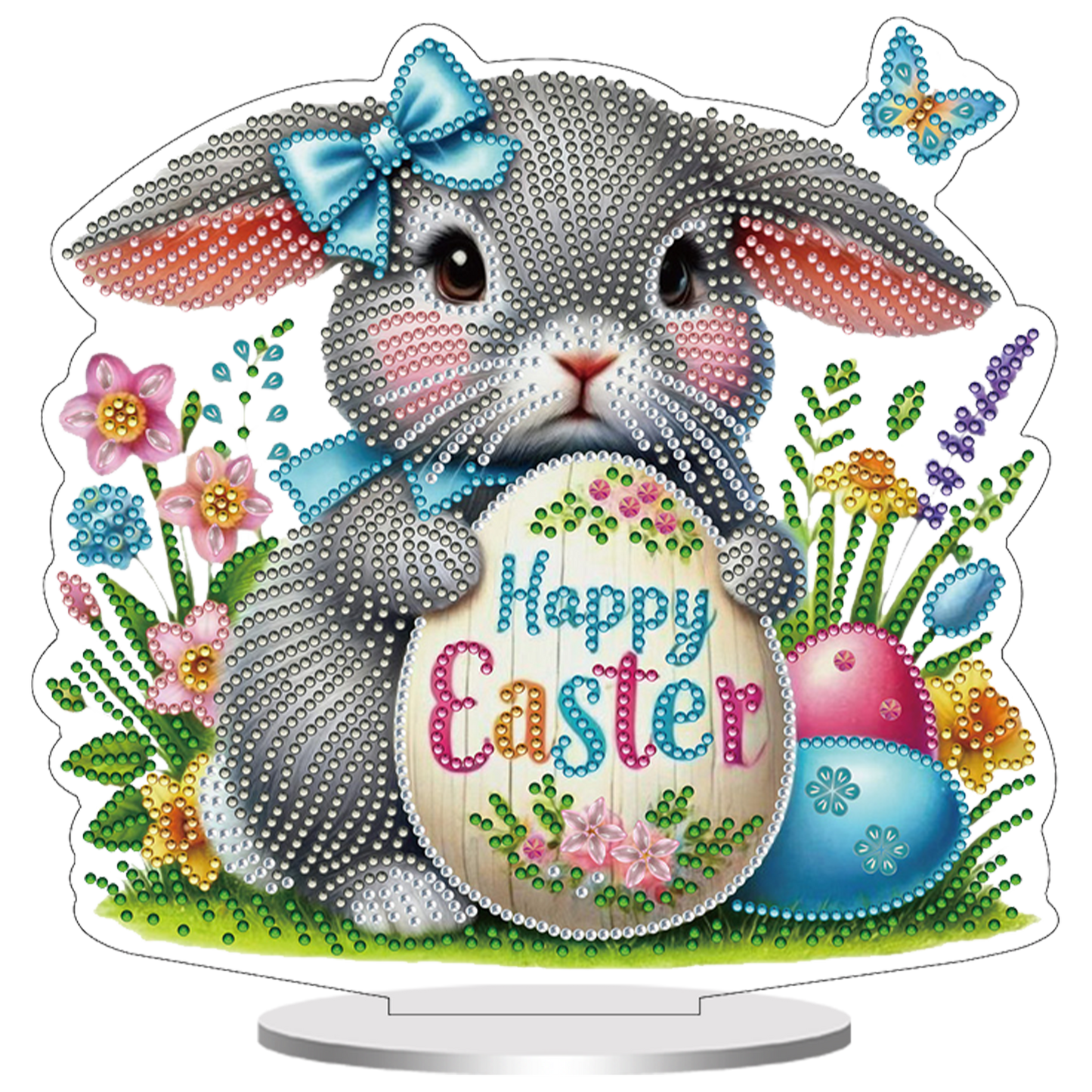 2D Flat Easter DIY Diamond Painting Tabletop Ornaments Kit for Home Decor Gift