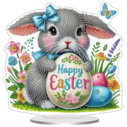 2D Flat Easter DIY Diamond Painting Tabletop Ornaments Kit for Home Decor Gift