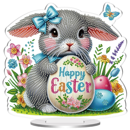 2D Flat Easter DIY Diamond Painting Tabletop Ornaments Kit for Home Decor Gift