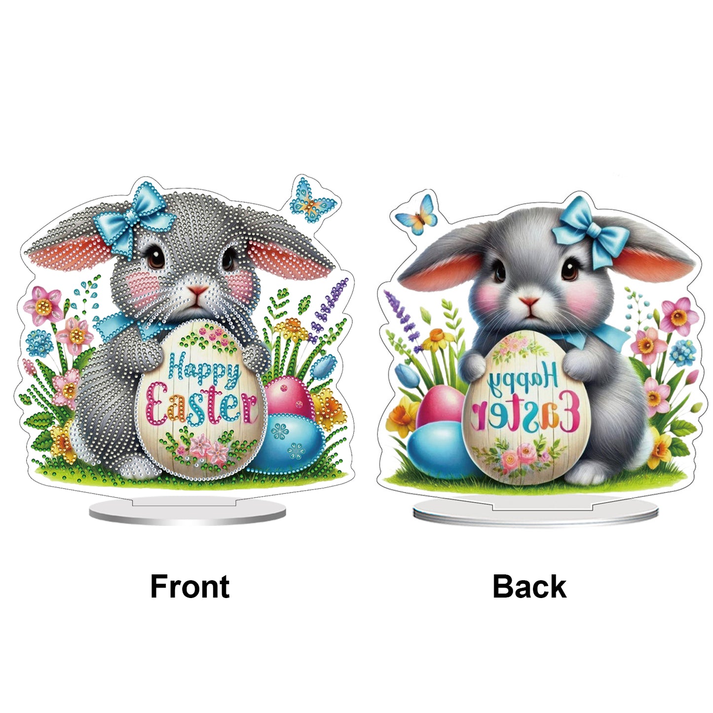2D Flat Easter DIY Diamond Painting Tabletop Ornaments Kit for Home Decor Gift