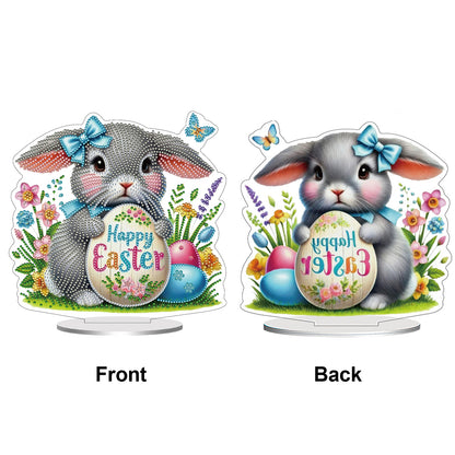2D Flat Easter DIY Diamond Painting Tabletop Ornaments Kit for Home Decor Gift