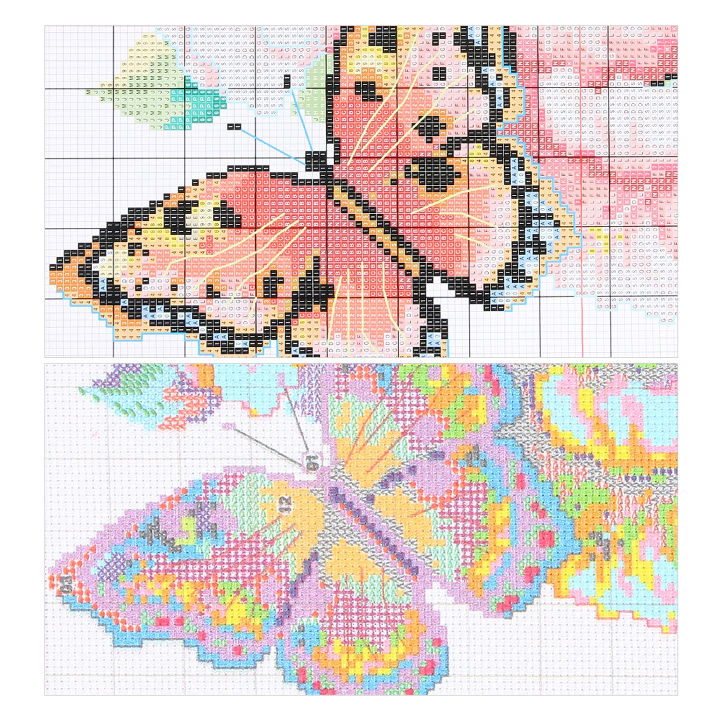Cat 11CT DIY Stamped Cross Stitch Pillow Kit 45x45cm for Adults Home Decor (A)