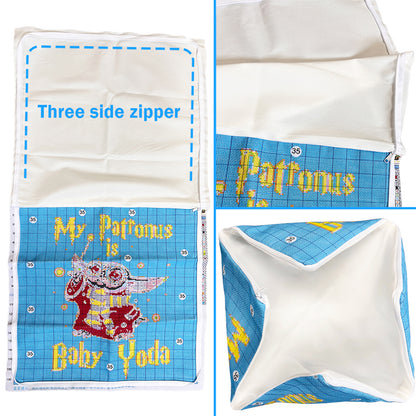 Dog 11CT DIY Stamped Cross Stitch Pillow Kit 45x45cm for Adults Home Decor (E)
