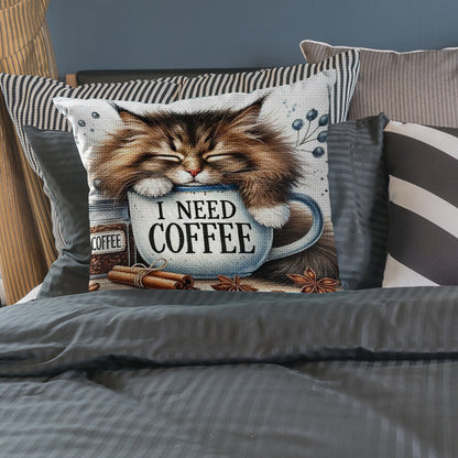 Cat 11CT DIY Stamped Cross Stitch Pillow Kit 45x45cm for Adults Home Decor (H)