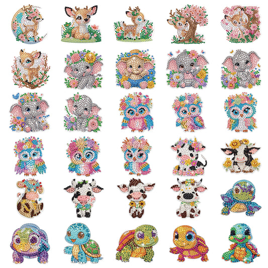 30Pcs Cute Animal Diamond Art Magnets Refrigerator for Adults DIY Home Decor