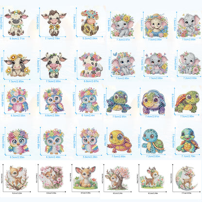 30Pcs Cute Animal Diamond Art Magnets Refrigerator for Adults DIY Home Decor