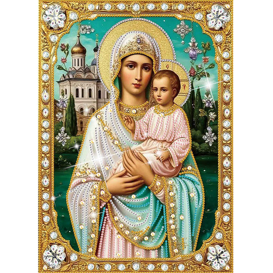 Madonna And Child - Special Shaped Drill Diamond Painting 30*40CM