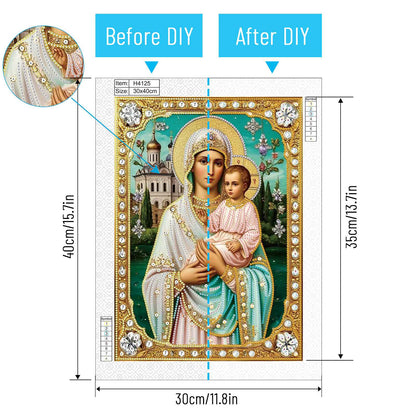 Madonna And Child - Special Shaped Drill Diamond Painting 30*40CM