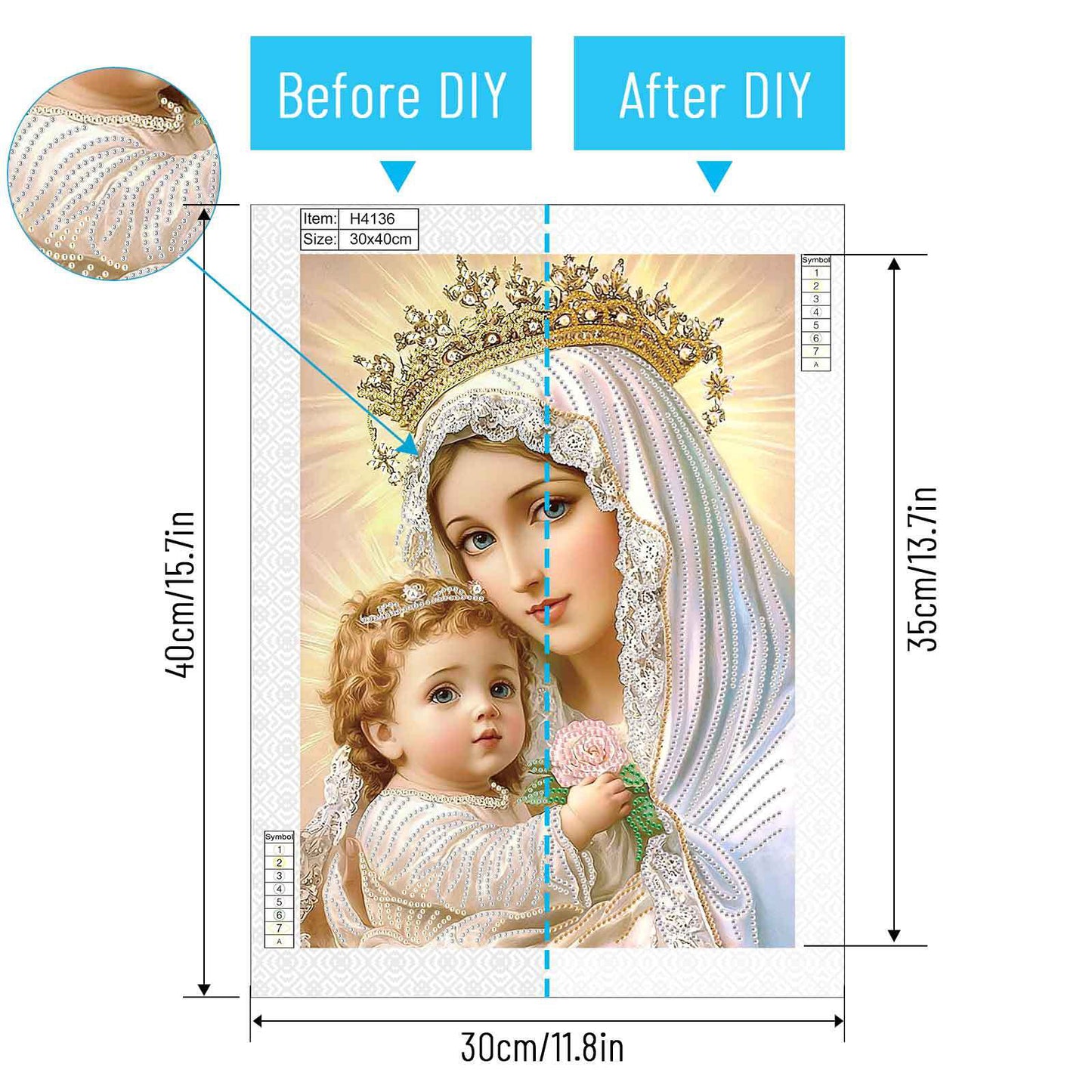 Madonna And Child - Special Shaped Drill Diamond Painting 30*40CM