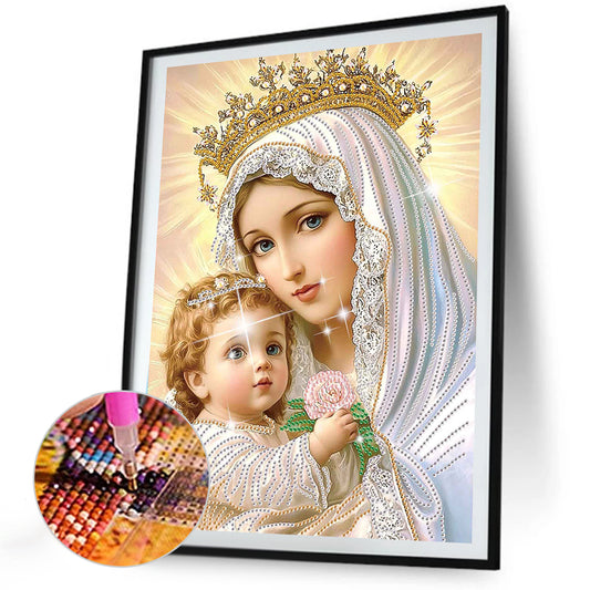 Madonna And Child - Special Shaped Drill Diamond Painting 30*40CM