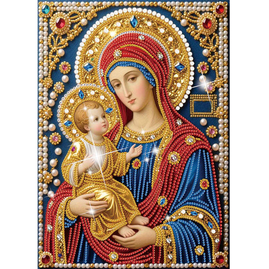 Madonna And Child - Special Shaped Drill Diamond Painting 30*40CM
