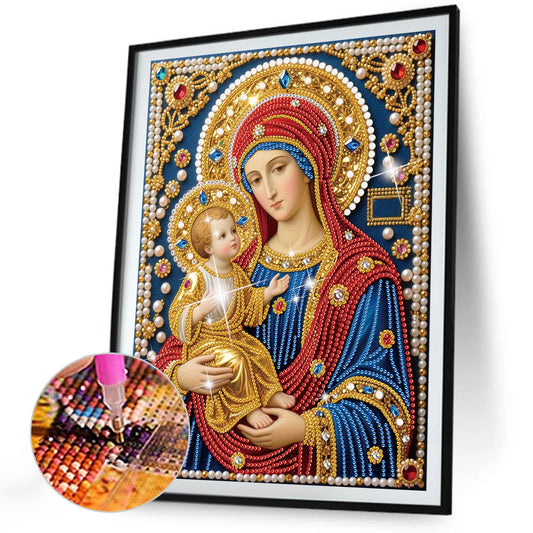 Madonna And Child - Special Shaped Drill Diamond Painting 30*40CM