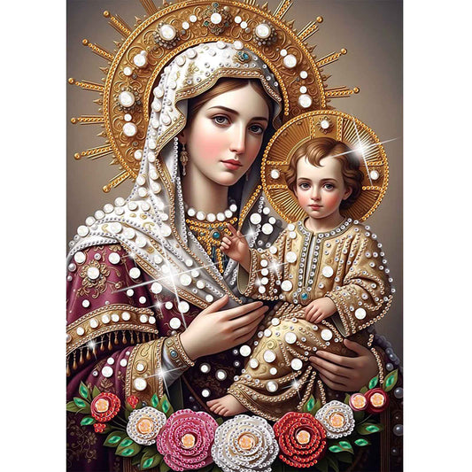 Madonna And Child - Special Shaped Drill Diamond Painting 30*40CM