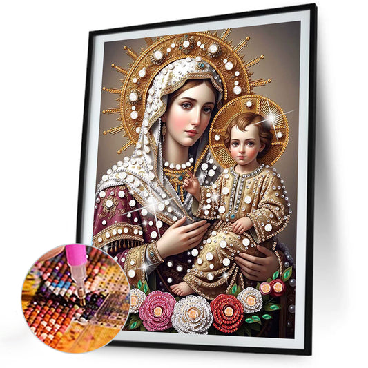 Madonna And Child - Special Shaped Drill Diamond Painting 30*40CM