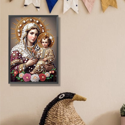 Madonna And Child - Special Shaped Drill Diamond Painting 30*40CM