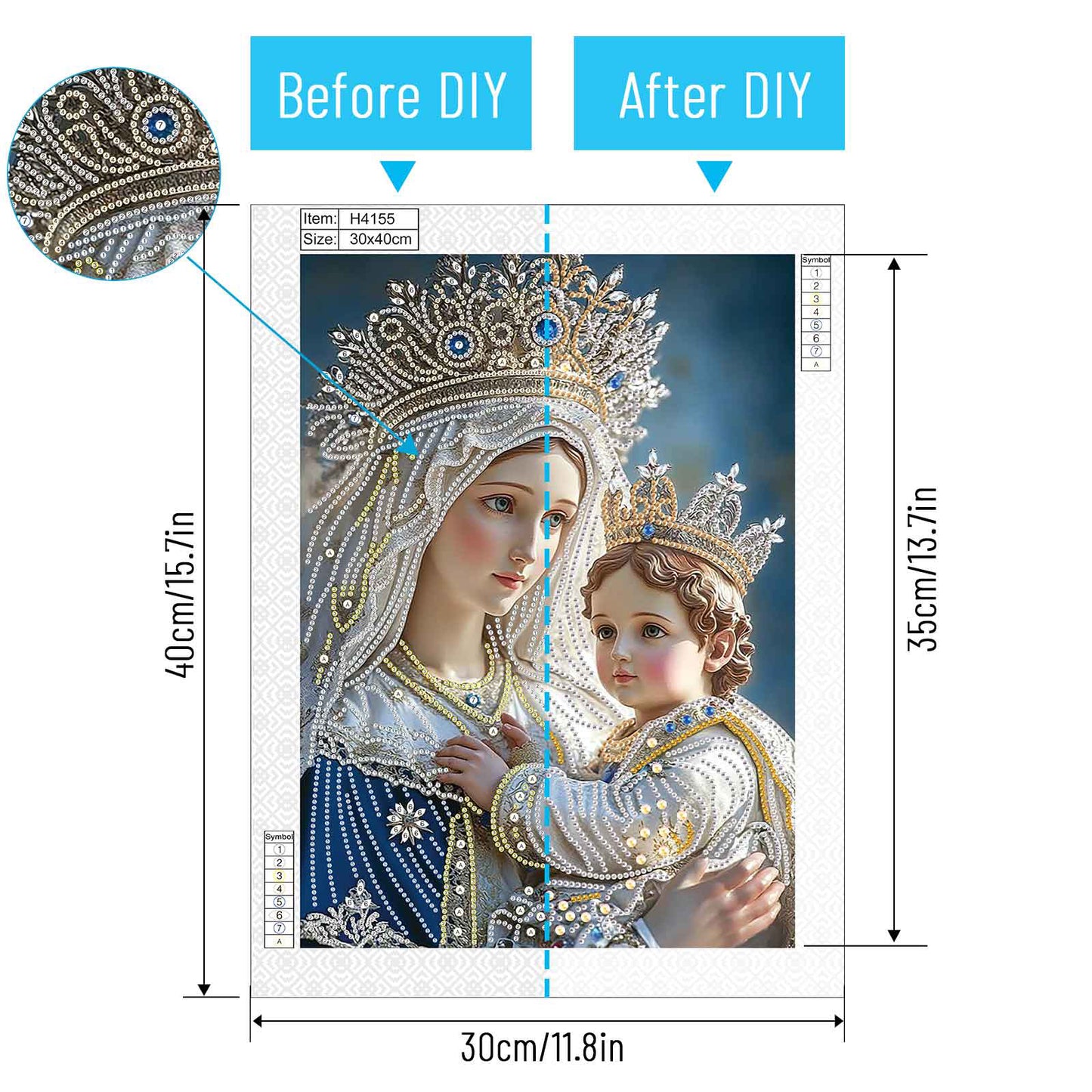 Madonna And Child - Special Shaped Drill Diamond Painting 30*40CM