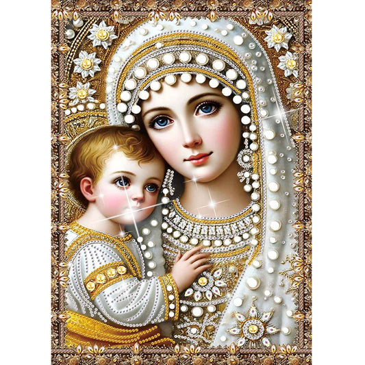 Madonna And Child - Special Shaped Drill Diamond Painting 30*40CM